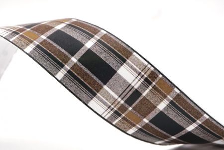 Elegantes Braun und schwarzes Karomuster Band_AI